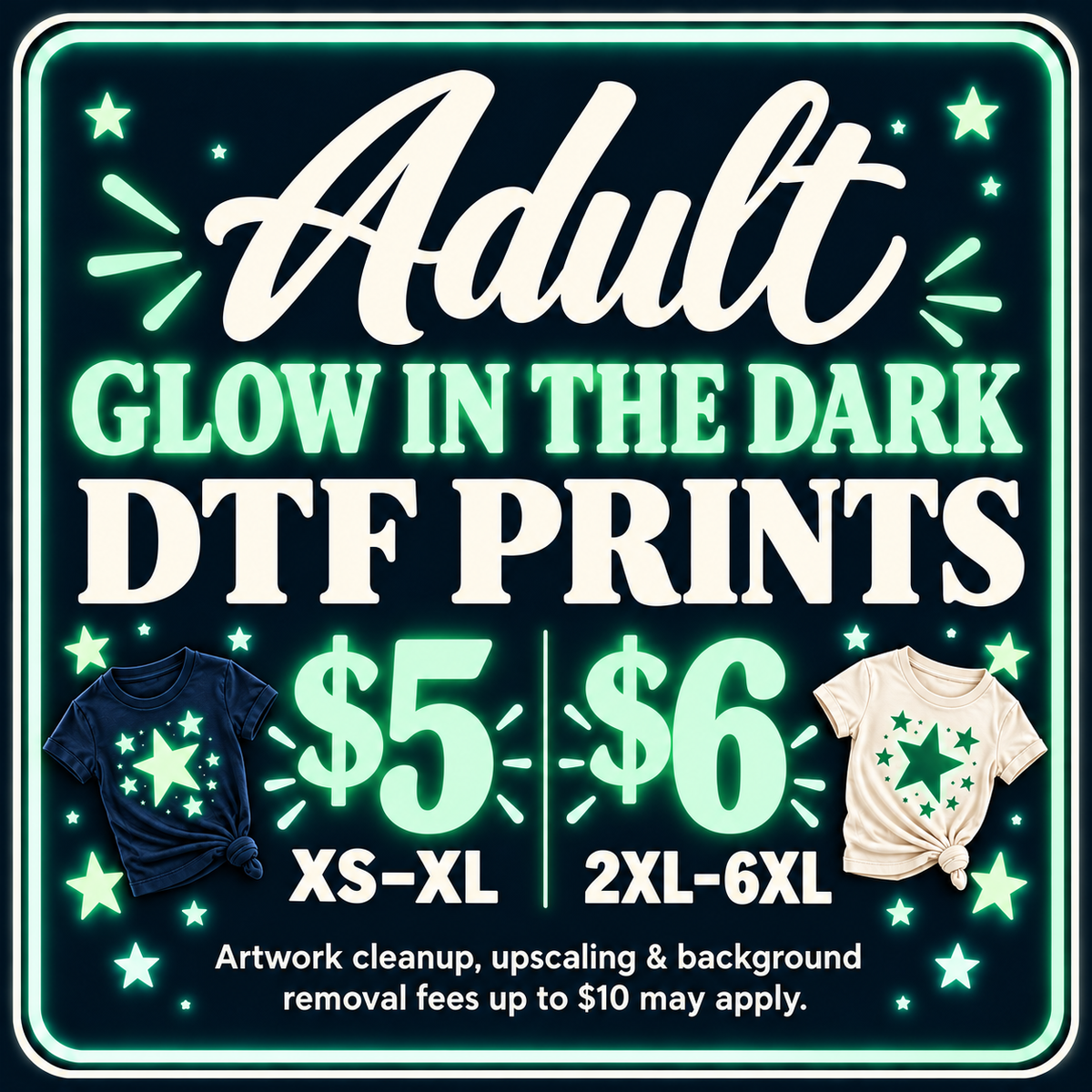 Adult Glow In The Dark DTF Prints