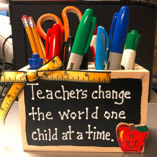 Teacher Change Supply Box Wood