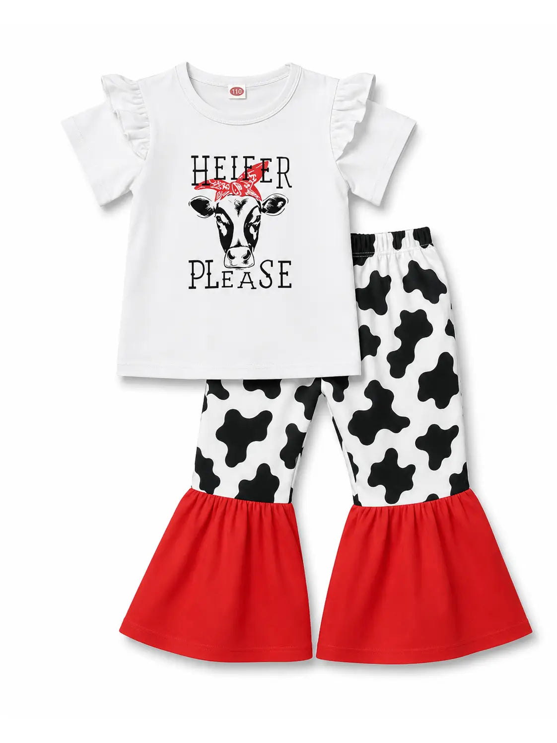 Cow 'Heifer Please' White Kids Outfit