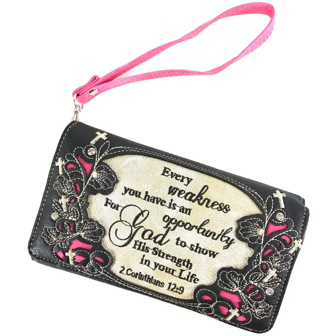 Bible Verse 2 Corinthians Western Women's Wallet - Pink