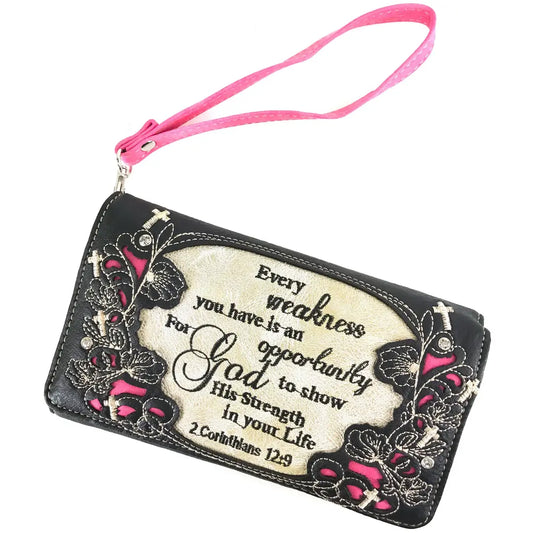 Bible Verse 2 Corinthians Western Women's Wallet - Pink