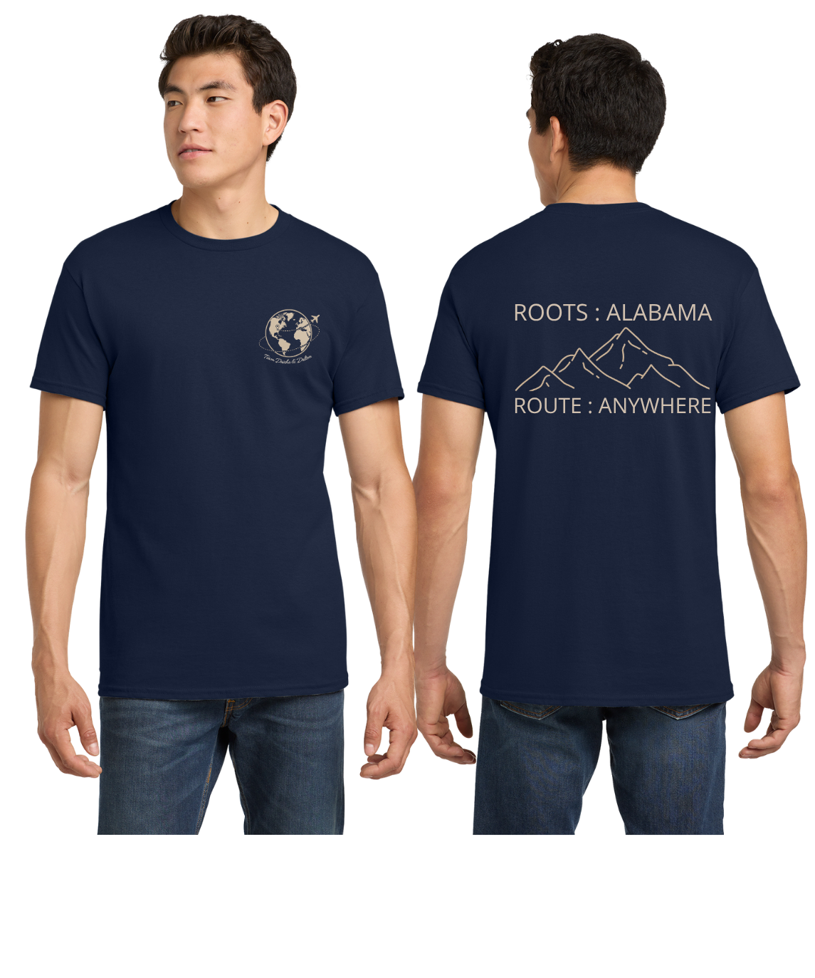 Roots: Alabama. Route: Anywhere. Tee | Daisha & Dalton