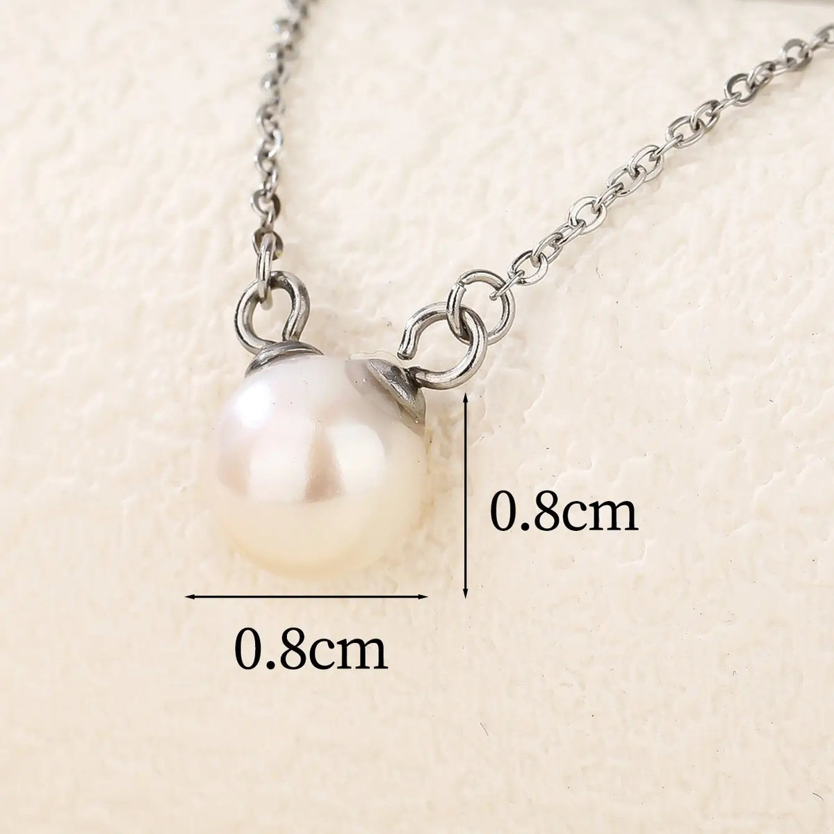 Single 8mm Pearl Chain Necklace