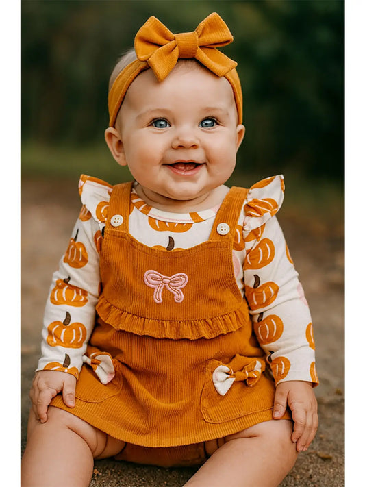 Pumpkin Harvest 3-Piece Baby Dress Outfit