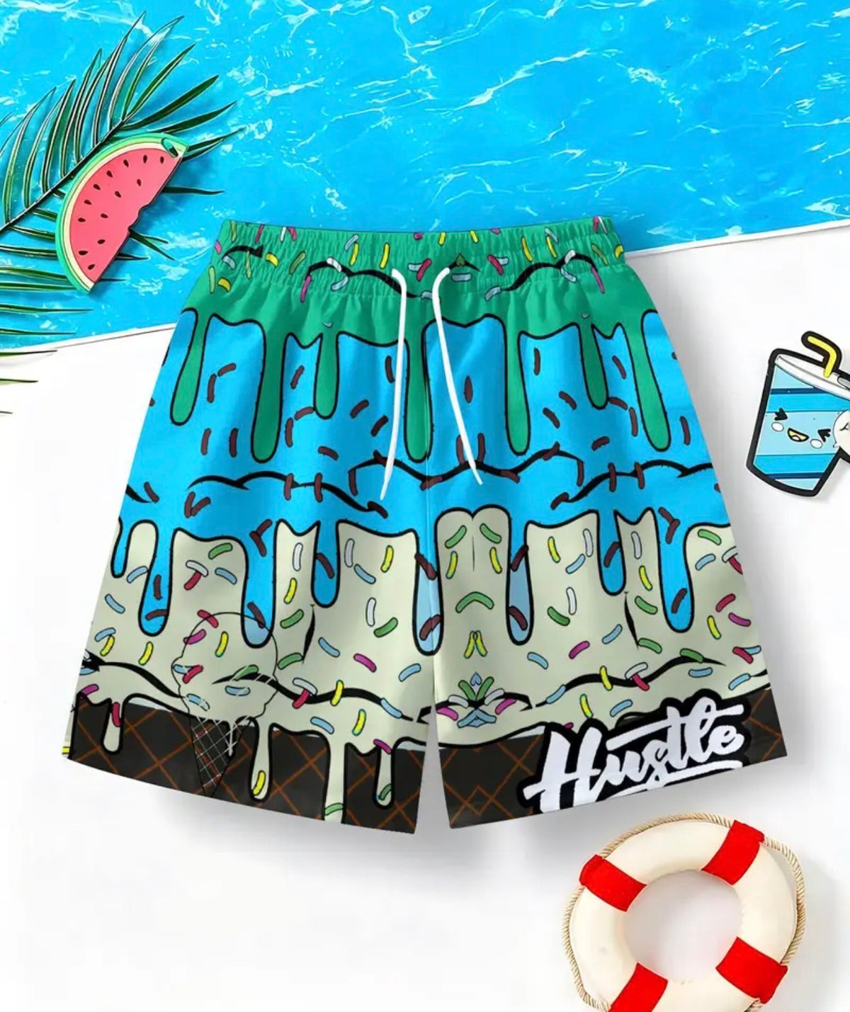 Beach Drip Shorts 11/12 Green/Blue
