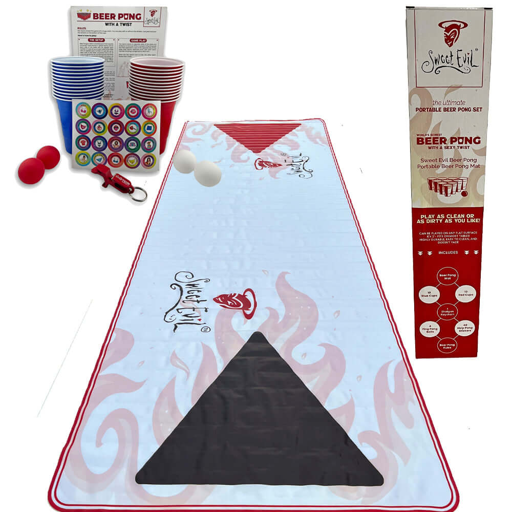 Beer Pong Table Mat Pack - Strip Beer Pong