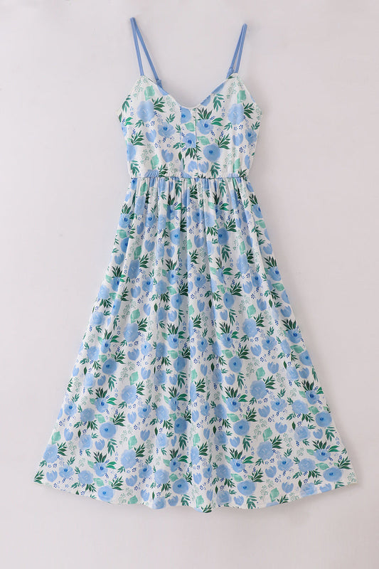Tranquil Garden Print Mom Dress
