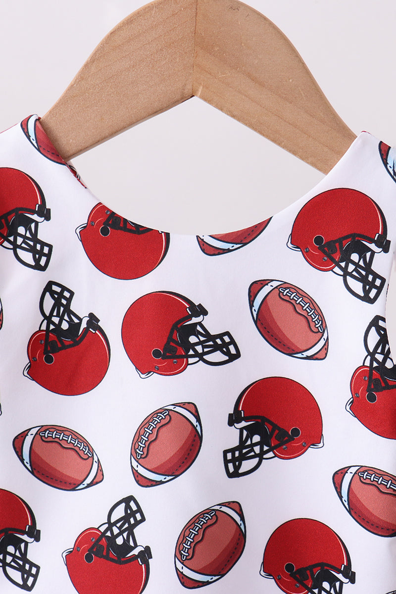 Red active football print skort set - 3 Years