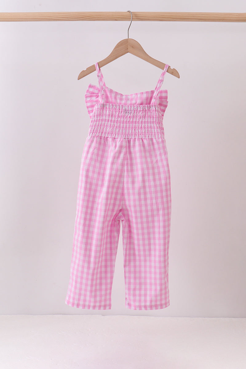 Pink bow gingham jumpsuit - 3 Years