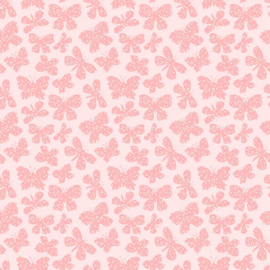 Painted Blossoms - Scattered Butterflies - Pink (3-Yard Pack)