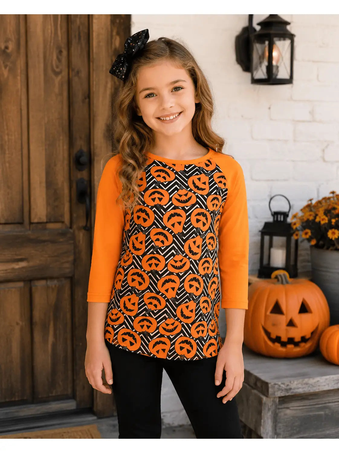 Pumpkin Body Orange Halloween Top Kids