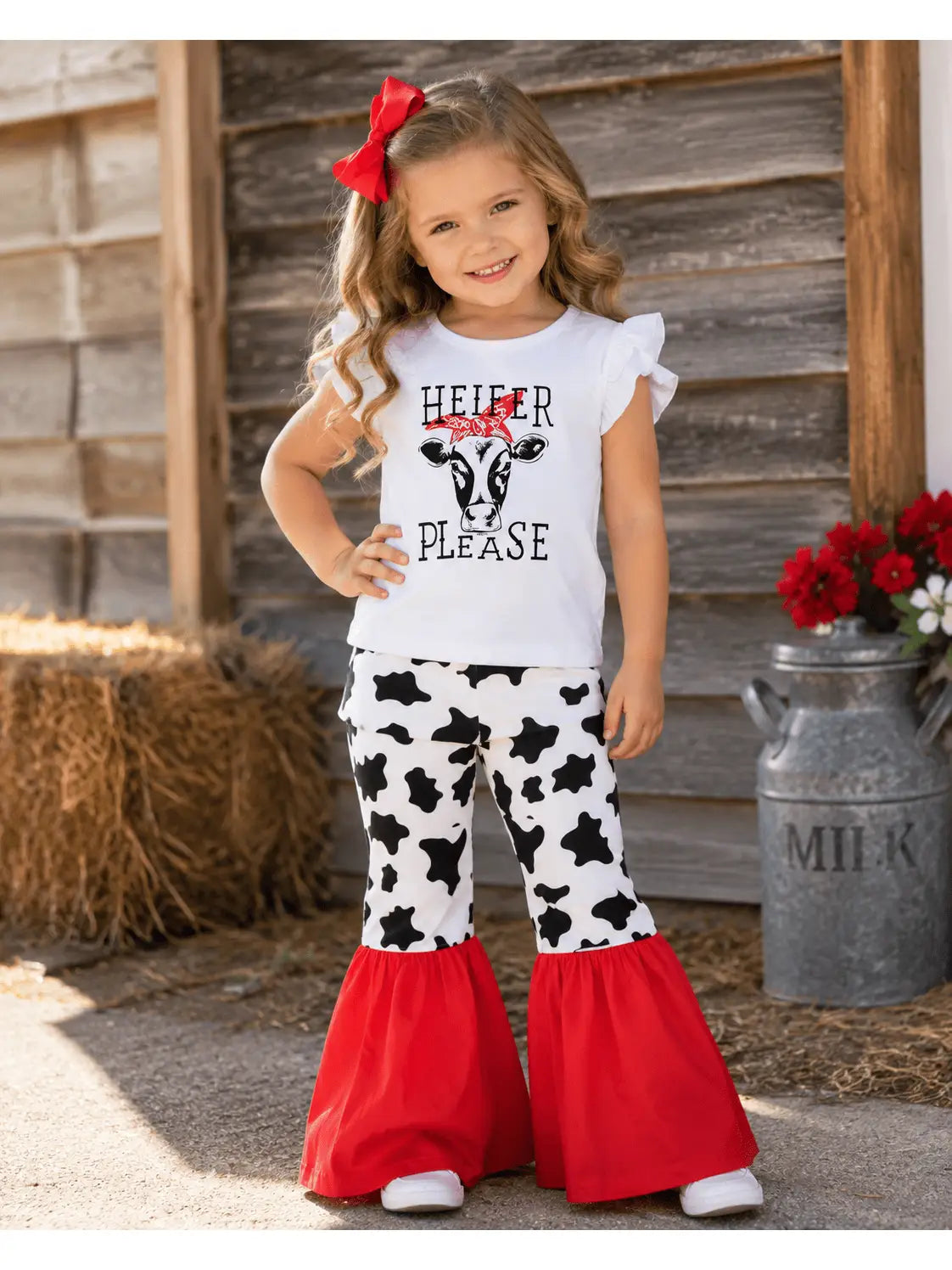 Cow 'Heifer Please' White Kids Outfit