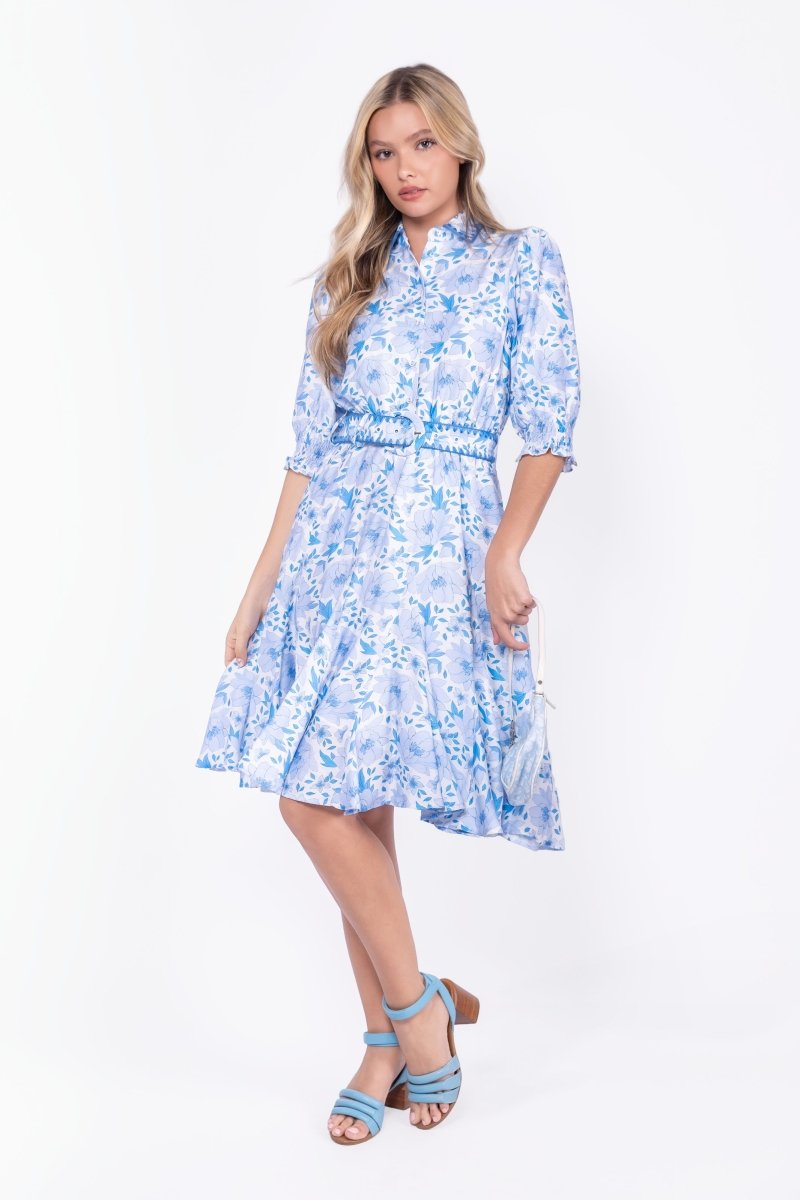 Analia Dress 41" (Blue Flower)