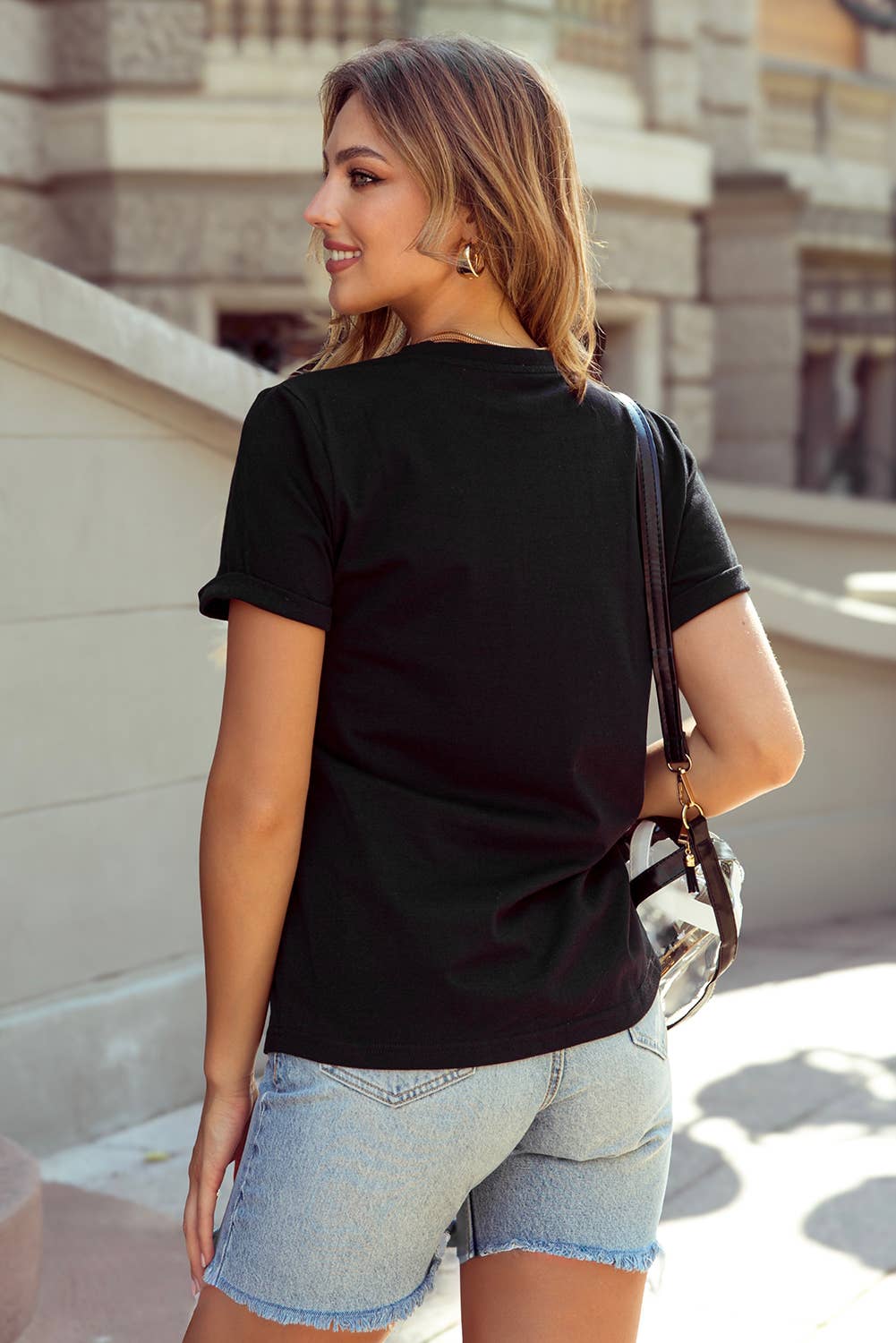 Sequin Football Helmet Graphic Crewneck T Shirt