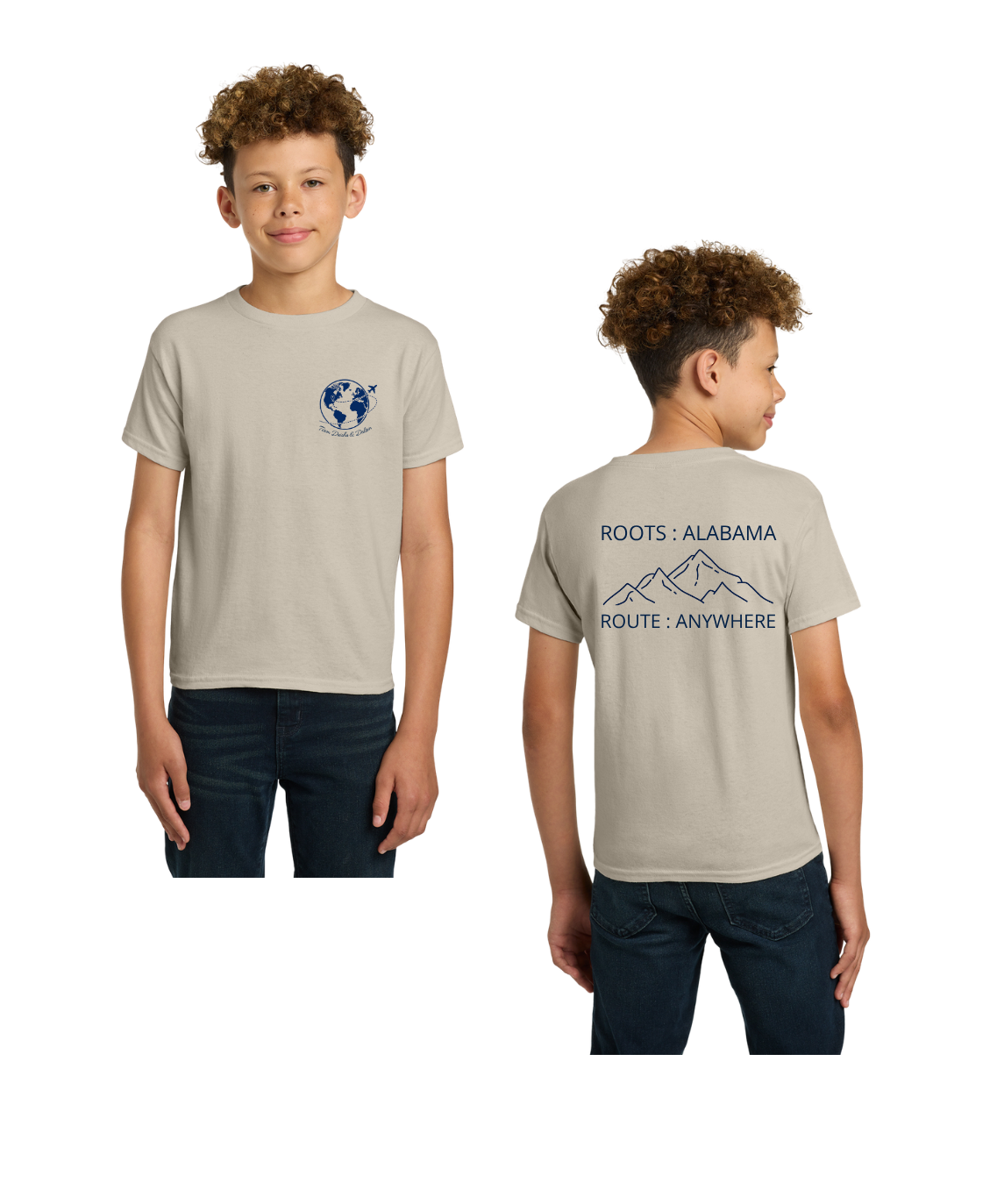 Roots: Alabama. Route: Anywhere. Tee | Daisha & Dalton
