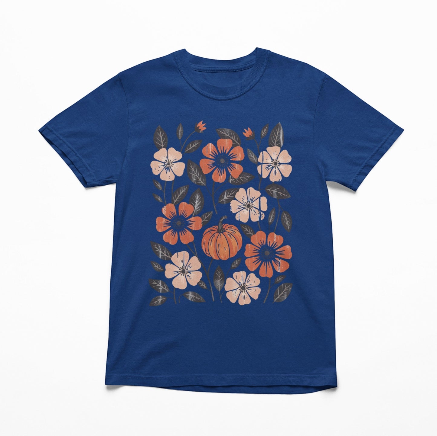 Flowers and Pumpkins Adult Graphic Tee