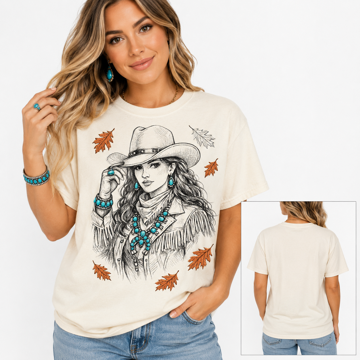 Fall Cowgirl Adult Graphic Tee