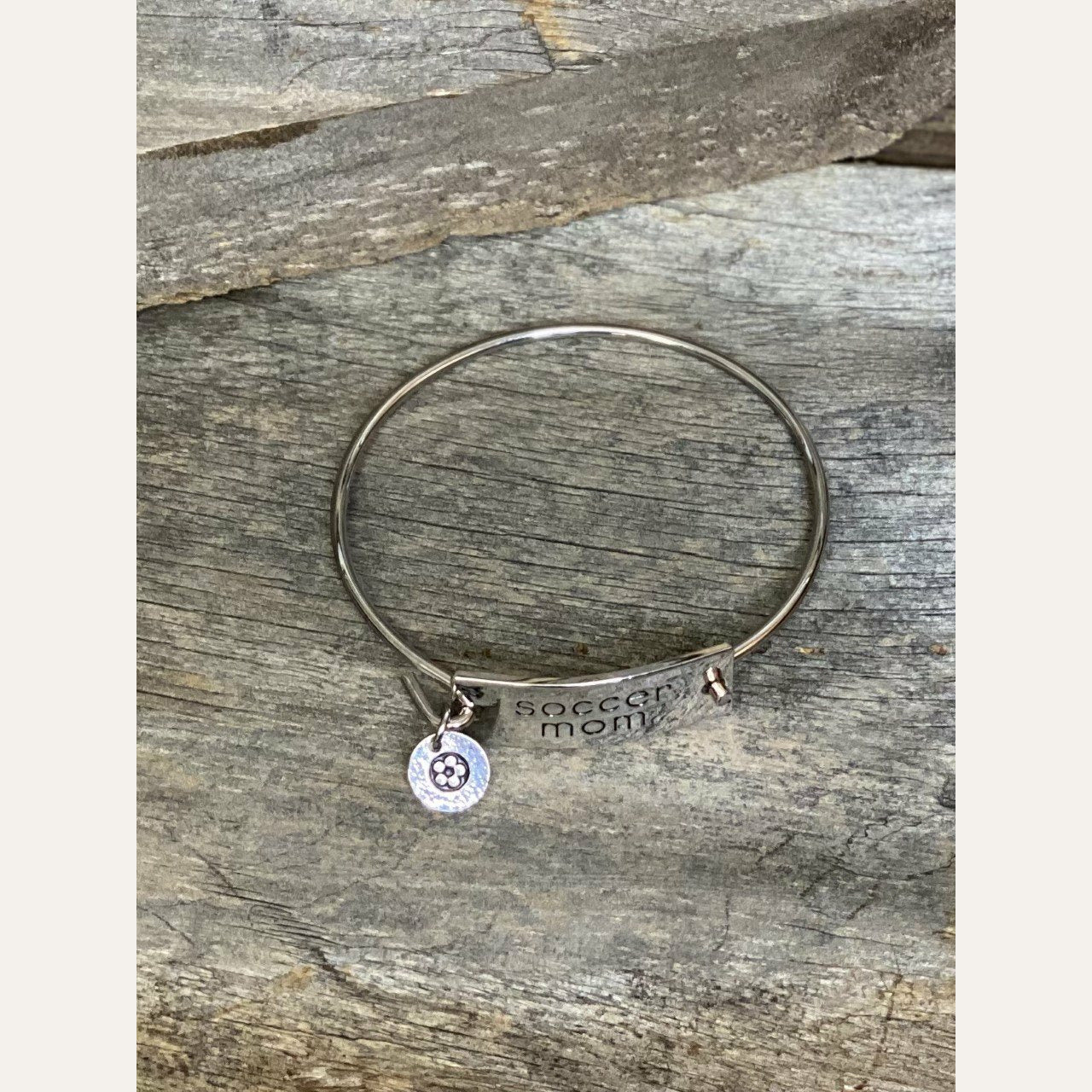Soccer Mom Metal Bangle Bracelet