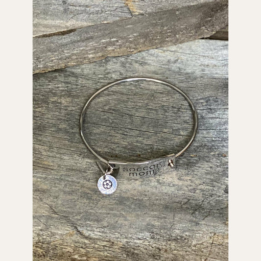 Soccer Mom Metal Bangle Bracelet